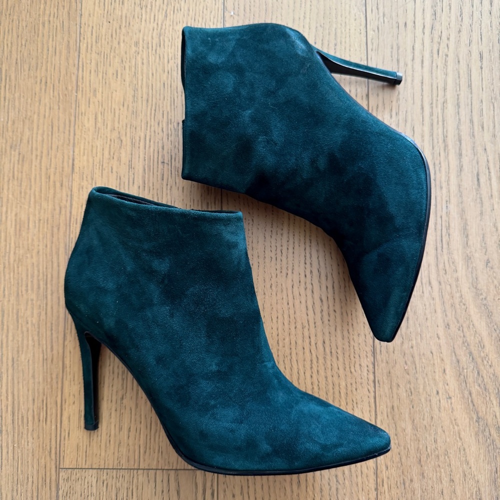 100% Suede Emerald Green Boots - Size 8 / 39 EUC - Picture 1 of 11